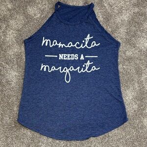 Blue Graphic Tank Top